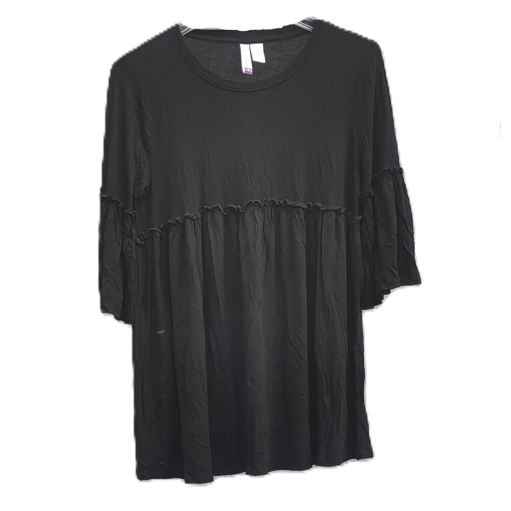 Planet Motherhood Maternity Shirt Black Tiered Oversized Lightweight Size Small